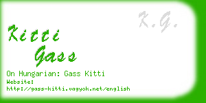 kitti gass business card